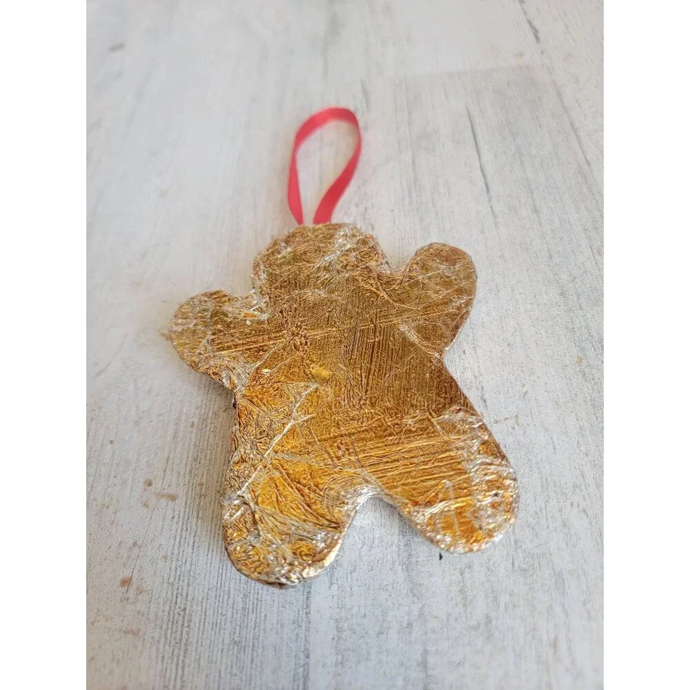 Vintage unique foil gingerbread man cookie ornament xmasVintage unique foil ging